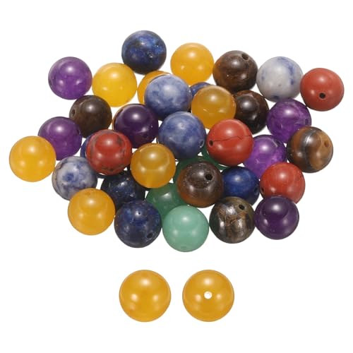 HARFINGTON Natursteinperlen, 10 mm, 7 verschiedene Farben, runde Edelsteinsteine, lose Perlen, echte glatte Kugeln, Perlen für Schmuckherstellung, Armbänder, Halsketten, Ohrringe, DIY, 50 Stück HARFINGTON Natursteinperlen, 10 mm, 7 verschiedene Farben, runde Edelsteinsteine, lose Perlen, echte glatte Kugeln, Perlen für Schmuckherstellung, Armbänder, Halsketten, Ohrringe, DIY, 50 Stück von HARFINGTON