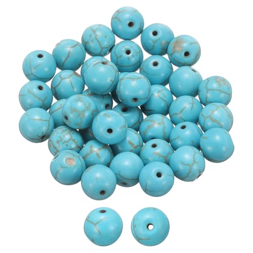 HARFINGTON Natursteinperlen, 10 mm, Türkis, rund, lose Perlen, echte glatte Kugeln, Perlen für Schmuckherstellung, Armbänder, Halsketten, Ohrringe, DIY, 50 Stück HARFINGTON Natursteinperlen, 10 mm, Türkis, rund, lose Perlen, echte glatte Kugeln, Perlen für Schmuckherstellung, Armbänder, Halsketten, Ohrringe, DIY, 50 Stück von HARFINGTON