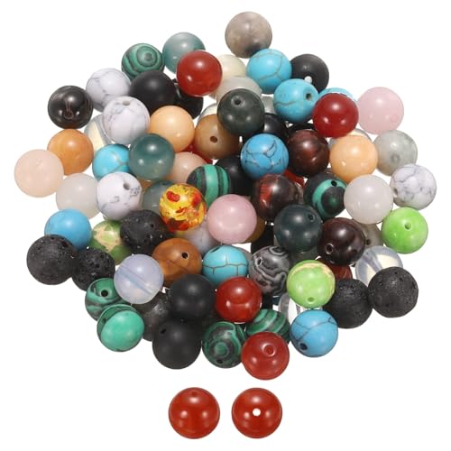 HARFINGTON Natursteinperlen, 10 mm, gemischte Farben, rund, lose Perlen, echte glatte Kugeln, für Schmuckherstellung, Armbänder, Halsketten, Ohrringe, DIY, 100 Stück HARFINGTON Natursteinperlen, 10 mm, gemischte Farben, rund, lose Perlen, echte glatte Kugeln, für Schmuckherstellung, Armbänder, Halsketten, Ohrringe, DIY, 100 Stück von HARFINGTON