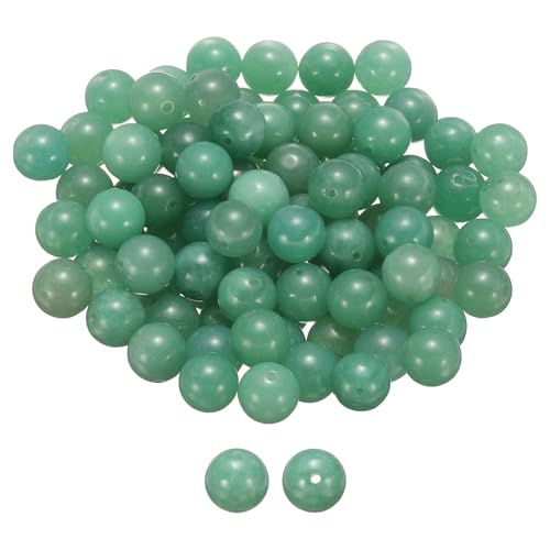 HARFINGTON Natursteinperlen, 10 mm, grüner Aventurin, rund, lose Perlen, echte glatte Kugeln, für Schmuckherstellung, Armbänder, Halsketten, Ohrringe, DIY, 100 Stück HARFINGTON Natursteinperlen, 10 mm, grüner Aventurin, rund, lose Perlen, echte glatte Kugeln, für Schmuckherstellung, Armbänder, Halsketten, Ohrringe, DIY, 100 Stück von HARFINGTON