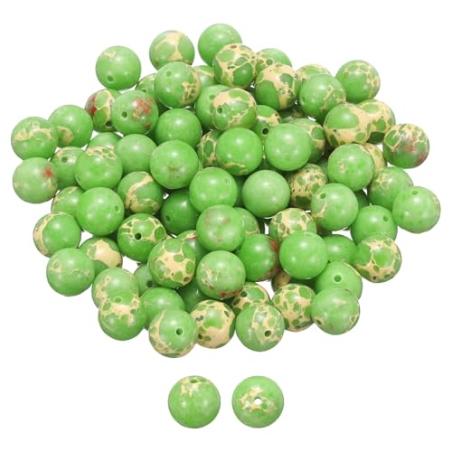 HARFINGTON Natursteinperlen, 10 mm, grüner Türkis, runder Edelstein, lose Perlen, echte glatte Kugeln, Perlen für Schmuckherstellung, Armbänder, Halsketten, Ohrringe, DIY, 100 Stück HARFINGTON Natursteinperlen, 10 mm, grüner Türkis, runder Edelstein, lose Perlen, echte glatte Kugeln, Perlen für Schmuckherstellung, Armbänder, Halsketten, Ohrringe, DIY, 100 Stück von HARFINGTON