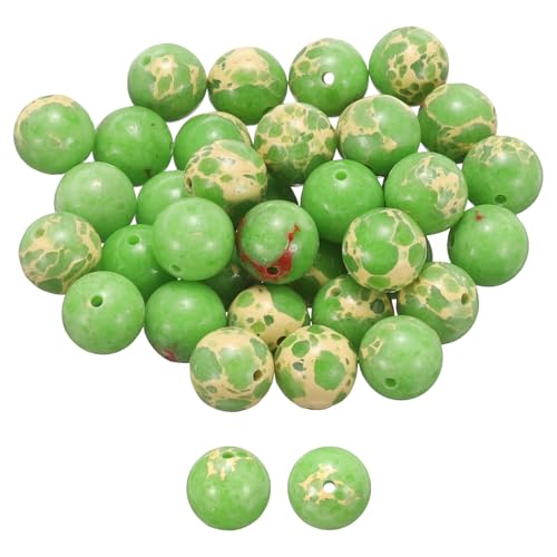 HARFINGTON Natursteinperlen, 10 mm, grüner Türkis, runder Edelstein, lose Perlen, echte glatte Kugeln, Perlen für Schmuckherstellung, Armbänder, Halsketten, Ohrringe, DIY, 50 Stück HARFINGTON Natursteinperlen, 10 mm, grüner Türkis, runder Edelstein, lose Perlen, echte glatte Kugeln, Perlen für Schmuckherstellung, Armbänder, Halsketten, Ohrringe, DIY, 50 Stück von HARFINGTON