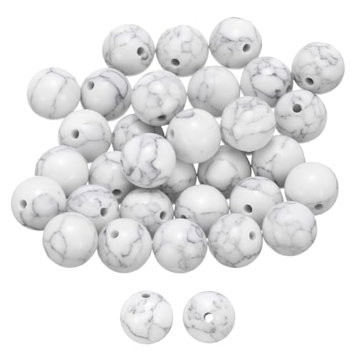 HARFINGTON Natursteinperlen, 10 mm, weißer Türkis, runder Edelstein, lose Perlen, echte glatte Kugeln, Perlen für Schmuckherstellung, Armbänder, Halsketten, Ohrringe, DIY, 50 Stück HARFINGTON Natursteinperlen, 10 mm, weißer Türkis, runder Edelstein, lose Perlen, echte glatte Kugeln, Perlen für Schmuckherstellung, Armbänder, Halsketten, Ohrringe, DIY, 50 Stück von HARFINGTON