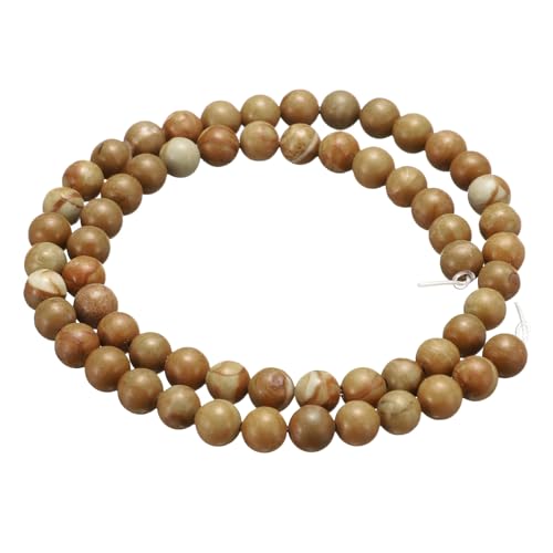 HARFINGTON Natursteinperlen, 6 mm, Holzmaserung, gelber Edelstein, rund, lose Perlen, echte glatte Kugeln, für Schmuckherstellung, Armbänder, Halsketten, Ohrringe, DIY, 100 Stück HARFINGTON Natursteinperlen, 6 mm, Holzmaserung, gelber Edelstein, rund, lose Perlen, echte glatte Kugeln, für Schmuckherstellung, Armbänder, Halsketten, Ohrringe, DIY, 100 Stück von HARFINGTON