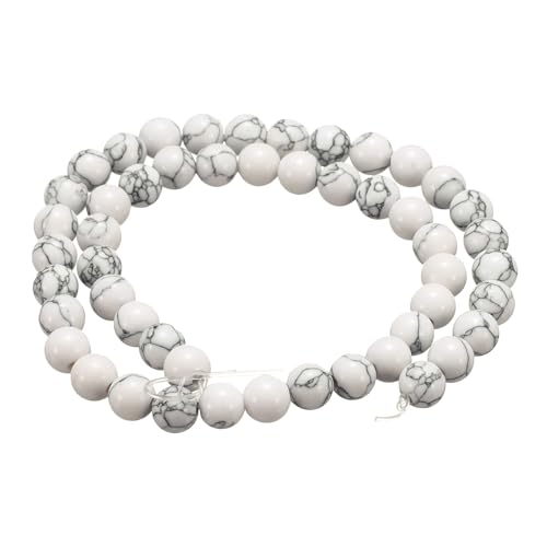 HARFINGTON Natursteinperlen, 6 mm, weißer Türkis, runder Edelstein, lose Perlen, echte glatte Kugeln, Perlen für Schmuckherstellung, Armbänder, Halsketten, Ohrringe, DIY, 50 Stück HARFINGTON Natursteinperlen, 6 mm, weißer Türkis, runder Edelstein, lose Perlen, echte glatte Kugeln, Perlen für Schmuckherstellung, Armbänder, Halsketten, Ohrringe, DIY, 50 Stück von HARFINGTON
