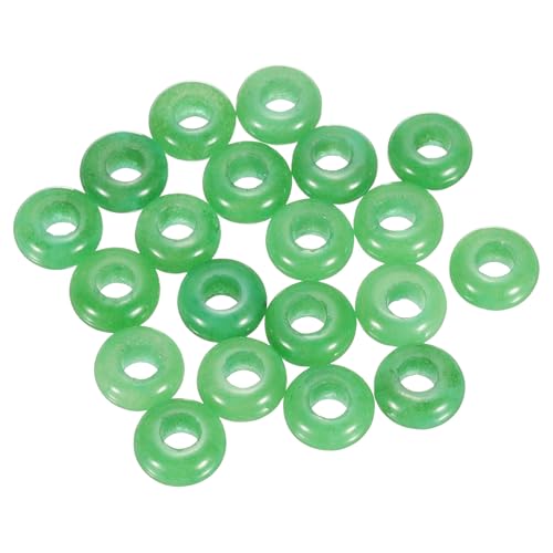 HARFINGTON Natursteinperlen, 6 x 12 mm, flach, rund, glatt, großes Loch, lose Perlen mit 5 mm großem Loch für Armband, Halskette, DIY, Handwerk, Zubehör, grüne Jade, 20 Stück HARFINGTON Natursteinperlen, 6 x 12 mm, flach, rund, glatt, großes Loch, lose Perlen mit 5 mm großem Loch für Armband, Halskette, DIY, Handwerk, Zubehör, grüne Jade, 20 Stück von HARFINGTON