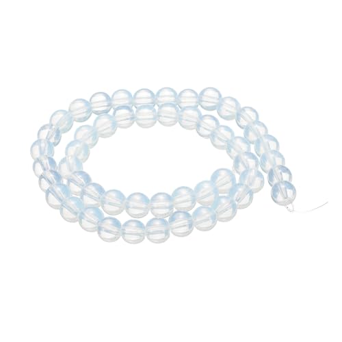 HARFINGTON Natursteinperlen, 8 mm, Opal, rund, lose Perlen, echte glatte Kugeln, Perlen für Schmuckherstellung, Armbänder, Halsketten, Ohrringe, DIY, 100 Stück von HARFINGTON