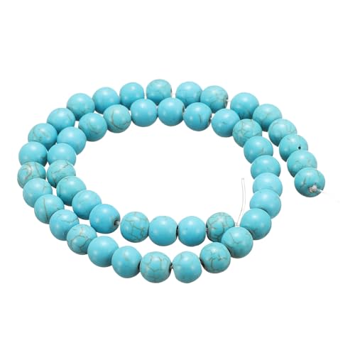 HARFINGTON Natursteinperlen, 8 mm, Türkis, rund, lose Perlen, echte glatte Kugeln, Perlen für Schmuckherstellung, Armbänder, Halsketten, Ohrringe, DIY, 50 Stück HARFINGTON Natursteinperlen, 8 mm, Türkis, rund, lose Perlen, echte glatte Kugeln, Perlen für Schmuckherstellung, Armbänder, Halsketten, Ohrringe, DIY, 50 Stück von HARFINGTON