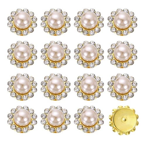 HARFINGTON Perlen-Strass-Knöpfe, 12 mm, zum Aufnähen auf Strass, Vintage-Stil, Kunstperlen, Metallklaue, flache Rückseite, Nähen, für Bastelarbeiten, Kleider, Kleidung, Schuhe, Taschen, Dekorationen HARFINGTON Perlen-Strass-Knöpfe, 12 mm, zum Aufnähen auf Strass, Vintage-Stil, Kunstperlen, Metallklaue, flache Rückseite, Nähen, für Bastelarbeiten, Kleider, Kleidung, Schuhe, Taschen, Dekorationen von HARFINGTON