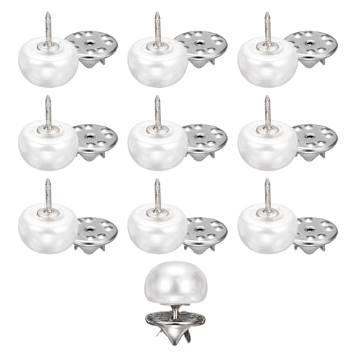HARFINGTON Perlenknöpfe ohne Nähen, 12 mm, abnehmbar, wiederverwendbar, für Hemden, Kleider, Basteln, Kleidung, Dekoration, Weiß, 20 Stück HARFINGTON Perlenknöpfe ohne Nähen, 12 mm, abnehmbar, wiederverwendbar, für Hemden, Kleider, Basteln, Kleidung, Dekoration, Weiß, 20 Stück von HARFINGTON