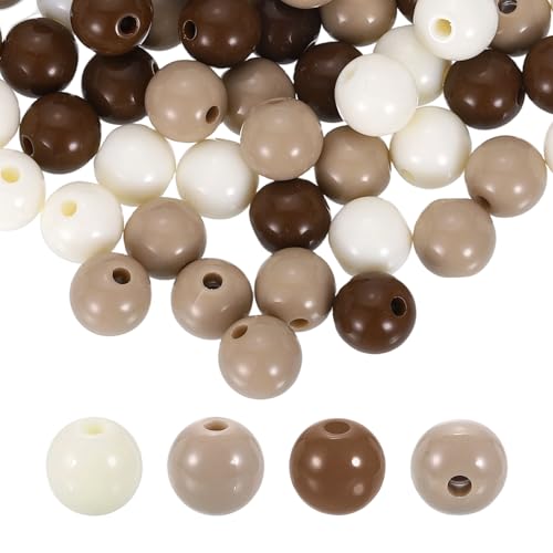 HARFINGTON Runde Acrylperlen, 10 mm Durchmesser, 1,9 mm Loch, Kunststoffharz, glatte Kugeln, lose Perlen für Schmuckherstellung, Armbänder, Halsketten, Ohrringe, DIY, 200 Stück von HARFINGTON