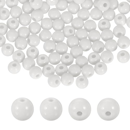 HARFINGTON Runde Acrylperlen, 6 mm Durchmesser, 1,9 mm Loch, Kunststoff, Harz, glatte Kugeln, lose Perlen für Schmuckherstellung, Armbänder, Halsketten, Ohrringe, DIY, 100 Stück HARFINGTON Runde Acrylperlen, 6 mm Durchmesser, 1,9 mm Loch, Kunststoff, Harz, glatte Kugeln, lose Perlen für Schmuckherstellung, Armbänder, Halsketten, Ohrringe, DIY, 100 Stück von HARFINGTON