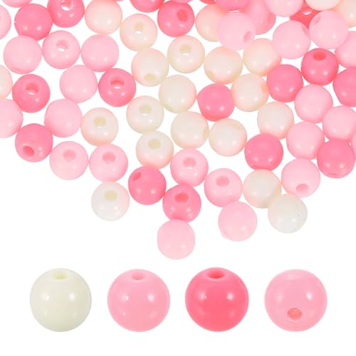 HARFINGTON Runde Acrylperlen, 6 mm Durchmesser, 1,9 mm Loch, Kunststoff, Harz, glatte Kugeln, lose Perlen für Schmuckherstellung, Armbänder, Halsketten, Ohrringe, DIY, 100 Stück von HARFINGTON