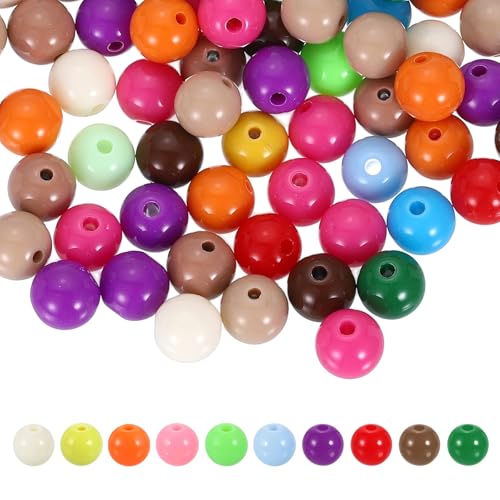 HARFINGTON Runde Acrylperlen in zufälliger dunkler Farbe, 10 mm Durchmesser, 1,9 mm Loch, Kunststoffharz, glatte Kugeln, lose Perlen für Schmuckherstellung, Armbänder, Halsketten, Ohrringe, DIY, 200 HARFINGTON Runde Acrylperlen in zufälliger dunkler Farbe, 10 mm Durchmesser, 1,9 mm Loch, Kunststoffharz, glatte Kugeln, lose Perlen für Schmuckherstellung, Armbänder, Halsketten, Ohrringe, DIY, 200 von HARFINGTON