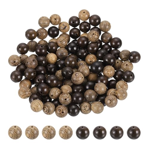 HARFINGTON Runde Holzperlen, 10 mm Durchmesser, kleine Holzperlen für Bastelarbeiten, Armbänder, Armbänder, Halsketten, Schmuckherstellung, Khakibraun und Schwarz, 200 Stück HARFINGTON Runde Holzperlen, 10 mm Durchmesser, kleine Holzperlen für Bastelarbeiten, Armbänder, Armbänder, Halsketten, Schmuckherstellung, Khakibraun und Schwarz, 200 Stück von HARFINGTON