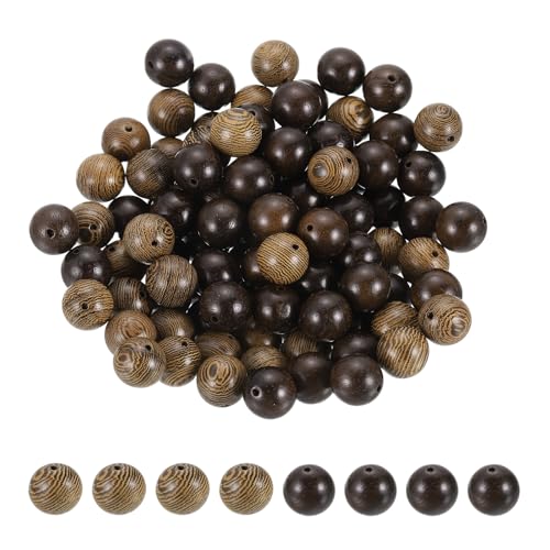HARFINGTON Runde Holzperlen, 12 mm Durchmesser, kleine Holzperlen für Bastelarbeiten, Armbänder, Armbänder, Halsketten, Schmuckherstellung, Khakibraun und Schwarz, 200 Stück HARFINGTON Runde Holzperlen, 12 mm Durchmesser, kleine Holzperlen für Bastelarbeiten, Armbänder, Armbänder, Halsketten, Schmuckherstellung, Khakibraun und Schwarz, 200 Stück von HARFINGTON