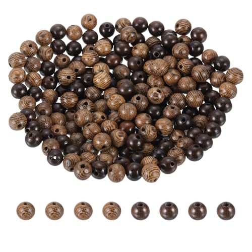 HARFINGTON Runde Holzperlen, 6 mm Durchmesser, kleine Holzperlen für Bastelarbeiten, Armbänder, Armbänder, Halsketten, Schmuckherstellung, Khakibraun und Schwarz, 200 Stück HARFINGTON Runde Holzperlen, 6 mm Durchmesser, kleine Holzperlen für Bastelarbeiten, Armbänder, Armbänder, Halsketten, Schmuckherstellung, Khakibraun und Schwarz, 200 Stück von HARFINGTON