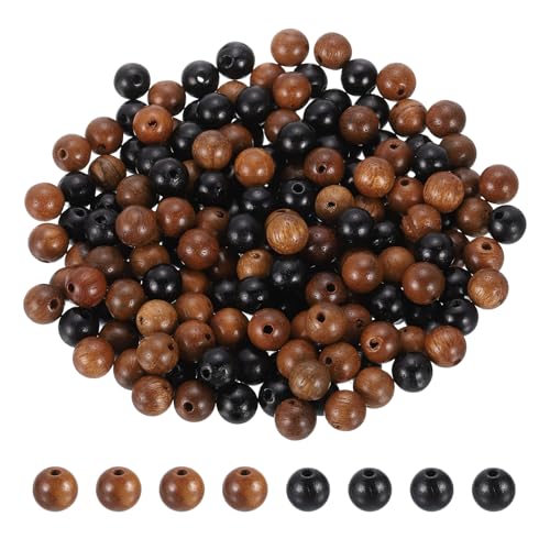 HARFINGTON Runde Holzperlen, 6 mm Durchmesser, kleine Holzperlen für Bastelarbeiten, Armbänder, Armbänder, Halsketten, Schmuckherstellung, Schwarz und Rotbraun, 200 Stück HARFINGTON Runde Holzperlen, 6 mm Durchmesser, kleine Holzperlen für Bastelarbeiten, Armbänder, Armbänder, Halsketten, Schmuckherstellung, Schwarz und Rotbraun, 200 Stück von HARFINGTON