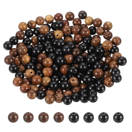 HARFINGTON Runde Holzperlen, 8 mm Durchmesser, kleine Holzperlen für Bastelarbeiten, Armbänder, Armbänder, Halsketten, Schmuckherstellung, Schwarz und Rotbraun, 200 Stück HARFINGTON Runde Holzperlen, 8 mm Durchmesser, kleine Holzperlen für Bastelarbeiten, Armbänder, Armbänder, Halsketten, Schmuckherstellung, Schwarz und Rotbraun, 200 Stück von HARFINGTON