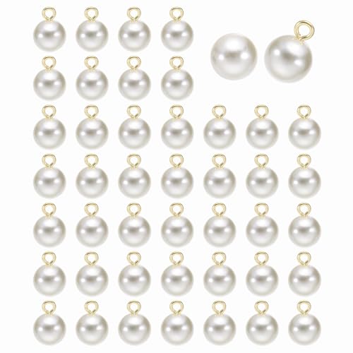 HARFINGTON Runde Knöpfe aus Kunstperlen, 10 mm, goldfarbener Metallschaft, Nähknöpfe, Ersatz-Knöpfe, zum Nähen, für Kleidung, Brautkleid, Hochzeitskleid, Basteln, Beige-Gold, 50 Stück HARFINGTON Runde Knöpfe aus Kunstperlen, 10 mm, goldfarbener Metallschaft, Nähknöpfe, Ersatz-Knöpfe, zum Nähen, für Kleidung, Brautkleid, Hochzeitskleid, Basteln, Beige-Gold, 50 Stück von HARFINGTON