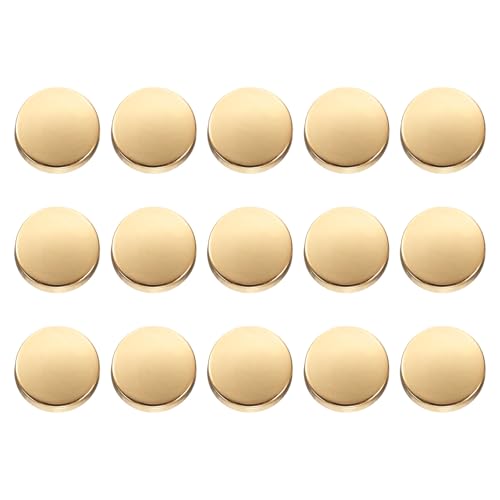 HARFINGTON Runde Metallknöpfe, 10 mm, Schaft aus Zinklegierung, flach, Nähen, Handwerk, Ersatzknöpfe für Kleidung, Dekoration, DIY-Zubehör, 15 Stück, helles Gold von HARFINGTON
