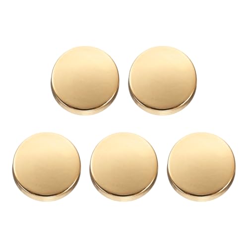 HARFINGTON Runde Metallknöpfe, 10 mm, Schaft aus Zinklegierung, flach, Nähen, Handwerk, Ersatzknöpfe für Kleidung, Dekoration, DIY-Zubehör, helles Gold, 5 Stück von HARFINGTON