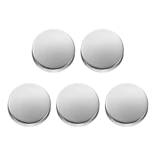 HARFINGTON Runde Metallknöpfe, 10 mm, Schaft aus Zinklegierung, flach, Nähen, Handwerk, Ersatzknöpfe für Kleidung, Dekoration, DIY-Zubehör, helles Silber, 5 Stück von HARFINGTON