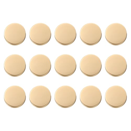 HARFINGTON Runde Metallknöpfe, 10 mm, Schaft aus Zinklegierung, flach, Nähen, Handwerk, Ersatzknöpfe für Kleidung, Dekoration, DIY-Zubehör, mattes Gold, 15 Stück von HARFINGTON