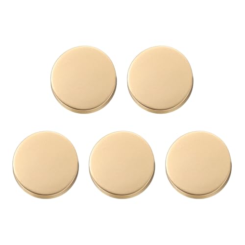 HARFINGTON Runde Metallknöpfe, 10 mm, Schaft aus Zinklegierung, flach, Nähen, Handwerk, Ersatzknöpfe für Kleidung, Dekoration, DIY-Zubehör, mattes Gold, 5 Stück von HARFINGTON