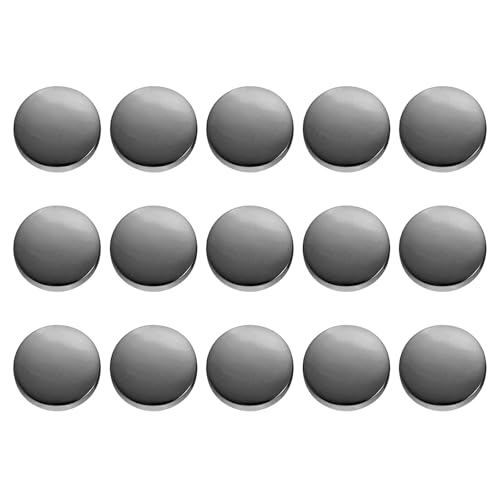 HARFINGTON Runde Metallknöpfe, 12,5 mm, Schaft aus Zinklegierung, flach, Nähen, Handwerk, Ersatzknöpfe für Kleidung, Dekoration, DIY-Zubehör, Schwarz, 15 Stück von HARFINGTON