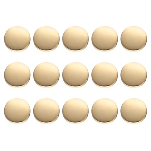 HARFINGTON Runde Metallknöpfe, 12 mm, Schaft aus Zinklegierung, flach, Nähen, Handwerk, Ersatzknöpfe für Kleidung, Dekoration, DIY-Zubehör, 15 Stück, helles Gold von HARFINGTON