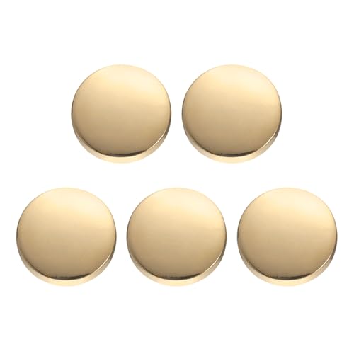 HARFINGTON Runde Metallknöpfe, 12 mm, Schaft aus Zinklegierung, flach, Nähen, Handwerk, Ersatzknöpfe für Kleidung, Dekoration, DIY-Zubehör, helles Gold, 5 Stück von HARFINGTON