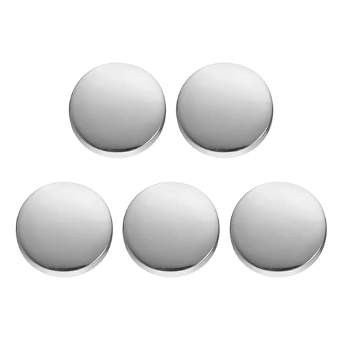 HARFINGTON Runde Metallknöpfe, 12 mm, Schaft aus Zinklegierung, flach, Nähen, Handwerk, Ersatzknöpfe für Kleidung, Dekoration, DIY-Zubehör, helles Silber, 5 Stück von HARFINGTON