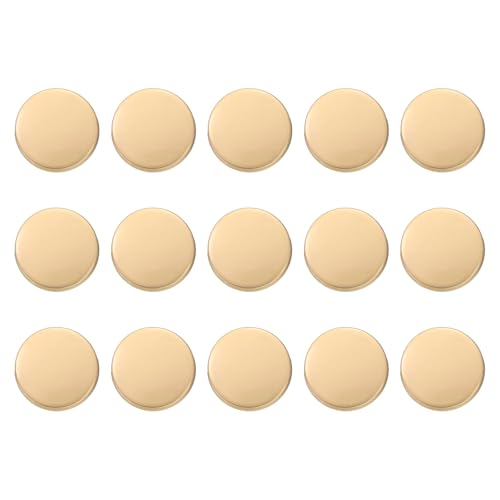 HARFINGTON Runde Metallknöpfe, 12 mm, Schaft aus Zinklegierung, flach, Nähen, Handwerk, Ersatzknöpfe für Kleidung, Dekoration, DIY-Zubehör, mattes Gold, 15 Stück von HARFINGTON
