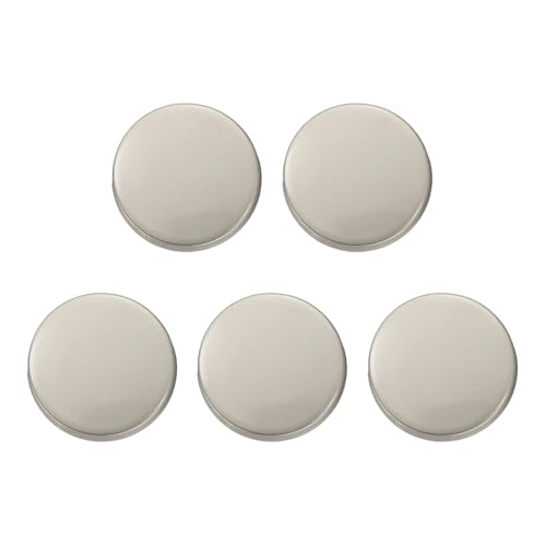 HARFINGTON Runde Metallknöpfe, 12 mm, Schaft aus Zinklegierung, flach, Nähen, Handwerk, Ersatzknöpfe für Kleidung, Dekoration, DIY-Zubehör, mattes Silber, 5 Stück von HARFINGTON