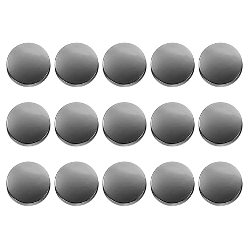 HARFINGTON Runde Metallknöpfe, 15 mm, Schaft aus Zinklegierung, flach, Nähen, Handwerk, Ersatzknöpfe für Kleidung, Dekoration, DIY-Zubehör, Schwarz, 15 Stück von HARFINGTON