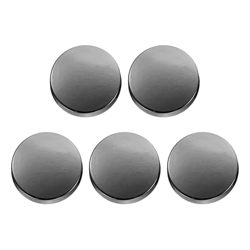 HARFINGTON Runde Metallknöpfe, 15 mm, Schaft aus Zinklegierung, flach, Nähen, Handwerk, Ersatzknöpfe für Kleidung, Dekoration, DIY-Zubehör, Schwarz, 5 Stück von HARFINGTON