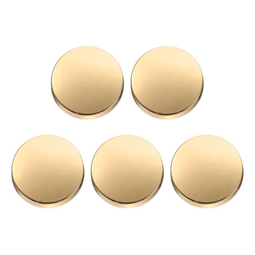 HARFINGTON Runde Metallknöpfe, 15 mm, Schaft aus Zinklegierung, flach, Nähen, Handwerk, Ersatzknöpfe für Kleidung, Dekoration, DIY-Zubehör, helles Gold, 5 Stück von HARFINGTON
