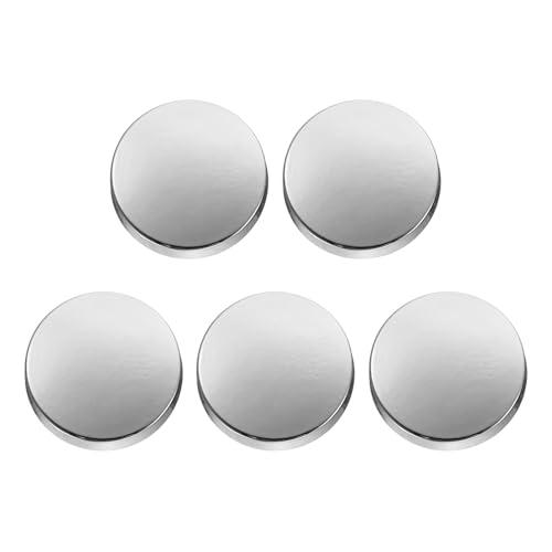 HARFINGTON Runde Metallknöpfe, 15 mm, Schaft aus Zinklegierung, flach, Nähen, Handwerk, Ersatzknöpfe für Kleidung, Dekoration, DIY-Zubehör, helles Silber, 5 Stück von HARFINGTON
