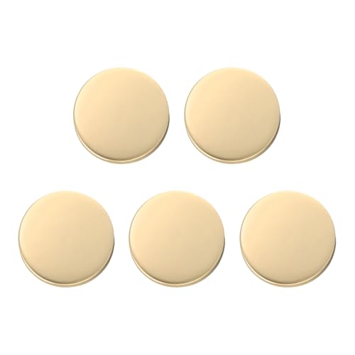 HARFINGTON Runde Metallknöpfe, 15 mm, Schaft aus Zinklegierung, flach, Nähen, Handwerk, Ersatzknöpfe für Kleidung, Dekoration, DIY-Zubehör, mattes Gold, 5 Stück von HARFINGTON