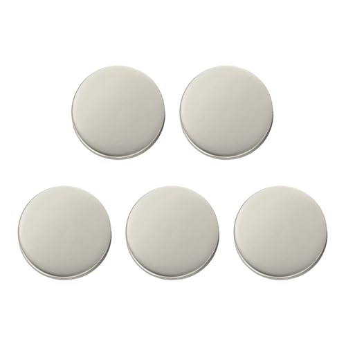 HARFINGTON Runde Metallknöpfe, 15 mm, Schaft aus Zinklegierung, flach, Nähen, Handwerk, Ersatzknöpfe für Kleidung, Dekoration, DIY-Zubehör, mattes Silber, 5 Stück von HARFINGTON