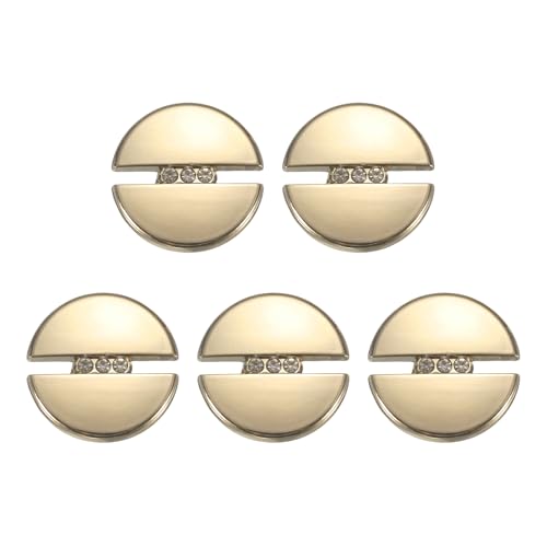 HARFINGTON Runde Metallknöpfe, 18 mm, Schaft aus Legierung, Diamantfassung, Nähen, Basteln, Ersatzknöpfe für Kleidung, Dekoration, DIY-Zubehör, Hellgold, 5 Stück HARFINGTON Runde Metallknöpfe, 18 mm, Schaft aus Legierung, Diamantfassung, Nähen, Basteln, Ersatzknöpfe für Kleidung, Dekoration, DIY-Zubehör, Hellgold, 5 Stück von HARFINGTON