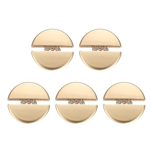 HARFINGTON Runde Metallknöpfe, 18 mm, Schaft aus Legierung, Diamantfassung, Nähen, Basteln, Ersatzknöpfe für Kleidung, Dekoration, DIY-Zubehör, mattes Gold, 5 Stück HARFINGTON Runde Metallknöpfe, 18 mm, Schaft aus Legierung, Diamantfassung, Nähen, Basteln, Ersatzknöpfe für Kleidung, Dekoration, DIY-Zubehör, mattes Gold, 5 Stück von HARFINGTON