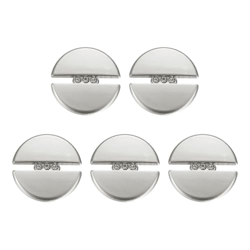 HARFINGTON Runde Metallknöpfe, 18 mm, Schaft aus Legierung, Diamantfassung, Nähen, Basteln, Ersatzknöpfe für Kleidung, Dekoration, DIY-Zubehör, mattes Silber, 5 Stück HARFINGTON Runde Metallknöpfe, 18 mm, Schaft aus Legierung, Diamantfassung, Nähen, Basteln, Ersatzknöpfe für Kleidung, Dekoration, DIY-Zubehör, mattes Silber, 5 Stück von HARFINGTON