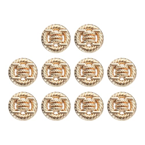 HARFINGTON Runde Metallknöpfe, 18 mm, Schaft aus Legierung, Nähen, Basteln, Ersatzknöpfe, geknotetes Seil, hohles Muster für Kleidung, Dekoration, DIY-Zubehör, Gold, 10 Stück HARFINGTON Runde Metallknöpfe, 18 mm, Schaft aus Legierung, Nähen, Basteln, Ersatzknöpfe, geknotetes Seil, hohles Muster für Kleidung, Dekoration, DIY-Zubehör, Gold, 10 Stück von HARFINGTON
