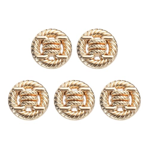 HARFINGTON Runde Metallknöpfe, 18 mm, Schaft aus Legierung, Nähen, Basteln, Ersatzknöpfe, geknotetes Seil, hohles Muster für Kleidung, Dekoration, DIY-Zubehör, Gold, 5 Stück HARFINGTON Runde Metallknöpfe, 18 mm, Schaft aus Legierung, Nähen, Basteln, Ersatzknöpfe, geknotetes Seil, hohles Muster für Kleidung, Dekoration, DIY-Zubehör, Gold, 5 Stück von HARFINGTON