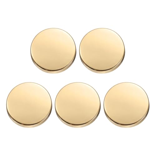 HARFINGTON Runde Metallknöpfe, 18 mm, Schaft aus Zinklegierung, flach, Nähen, Handwerk, Ersatzknöpfe für Kleidung, Dekoration, DIY-Zubehör, helles Gold, 5 Stück von HARFINGTON