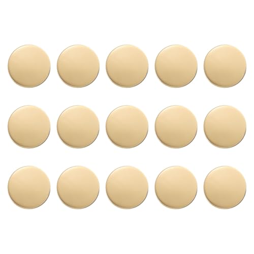 HARFINGTON Runde Metallknöpfe, 18 mm, Schaft aus Zinklegierung, flach, Nähen, Handwerk, Ersatzknöpfe für Kleidung, Dekoration, DIY-Zubehör, mattes Gold, 15 Stück von HARFINGTON