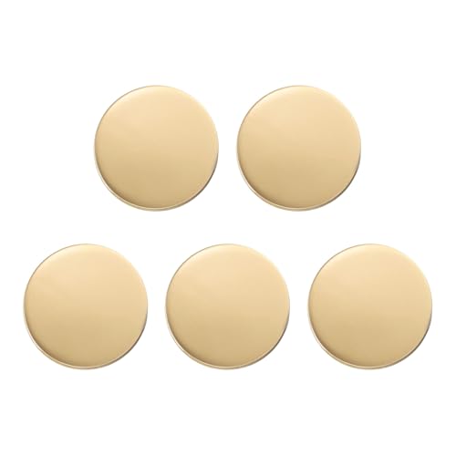 HARFINGTON Runde Metallknöpfe, 18 mm, Schaft aus Zinklegierung, flach, Nähen, Handwerk, Ersatzknöpfe für Kleidung, Dekoration, DIY-Zubehör, mattes Gold, 5 Stück von HARFINGTON