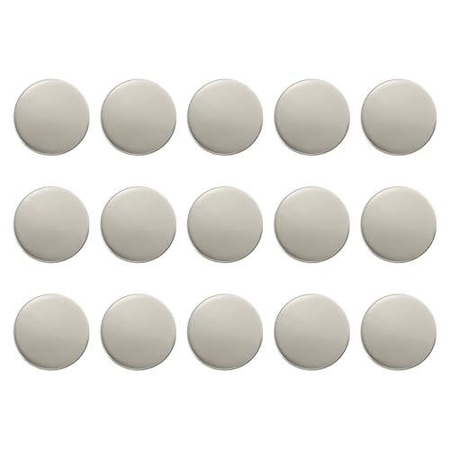HARFINGTON Runde Metallknöpfe, 18 mm, Schaft aus Zinklegierung, flach, Nähen, Handwerk, Ersatzknöpfe für Kleidung, Dekoration, DIY-Zubehör, mattes Silber, 15 Stück von HARFINGTON